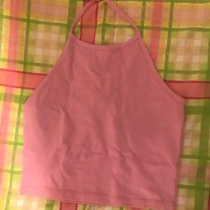 bubblegum pink brandy melville halter top!